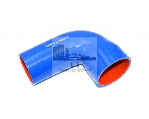 5297-1303025-01 Патрубок силиконовый радиатора верхний для автобусов НЕФАЗ Ф 60х70 мм L 100х140 мм
