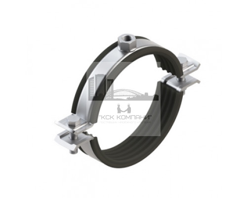 PI-ХНD Хомут трубный Termoclip с виброгасителем и гайкой для сверхвысоких нагрузок оц. сталь, M12 48-53 мм (1 1/2)
