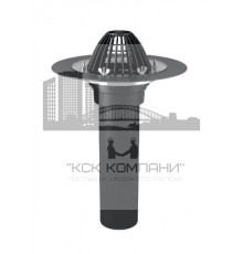 ВФ Кровельная воронка TERMOCLIP с листоуловителем и обжимным фланцем, 90х450 мм