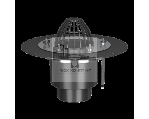 ВФО Кровельная воронка Termoclip обогреваемая с обжимным фланцем пластик, 90x450 мм