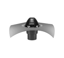 ВФО-Ф 90х450 Кровельная воронка обогреваемая с обжимным фланцем Termoclip в комплекте с листвоуловителем и ПВХ фартуком