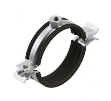 PI-ХНD HDG Хомут трубный Termoclip с виброгасителем и гайкой для сверхвысоких нагрузок гоц. сталь, M12 84-93 мм (3")