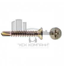Шуруп-саморез оконный с потайной головкой и шлицем PZ оцинкованная сталь (желтое пассивирование), 3.9x16 мм