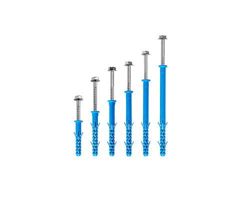 Дюбель фасадный Фиксар ДФ-Б ТД с шурупом с шестигранной головкой и прессшайбой, 10x80 мм