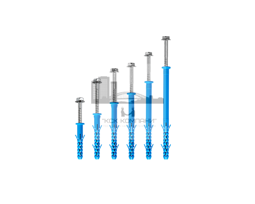 Дюбель фасадный Фиксар ДФ-Б ТД с шурупом с шестигранной головкой и прессшайбой, 10x115 мм