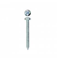 Саморез по металлу DIN 7981 (C-H) с острым наконечником и полной резьбой полукруглая головка с шлицем Phillips (оцинкованная сталь), 3.9x13 мм