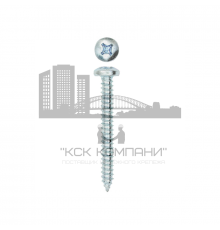 Саморез по металлу DIN 7981 (C-H) с острым наконечником и полной резьбой полукруглая головка с шлицем Phillips (оцинкованная сталь), 4.8x70 мм