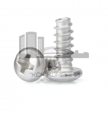 Саморез по металлу DIN 7981 (F-H) с тупым наконечником и полной резьбой полукруглая головка с шлицем Phillips (оцинкованная сталь), 2.9x6.5 мм