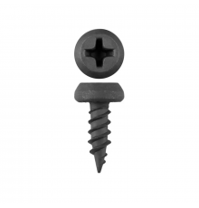 Саморез КЛОП по металлу с острым наконечником и полной резьбой полуцилиндрическая головка с насечками шлиц Phillips (фосфатированная сталь), 3.