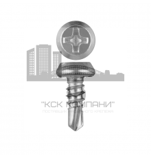 Саморез КЛОП по металлу со сверлом и полной резьбой полуцилиндрическая головка с насечками шлиц Phillips (оцинкованная сталь), 3.9x9.5 мм