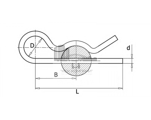 Шплинт пружинный DIN 11024 из оцинкованной стали, 3x60x18 мм