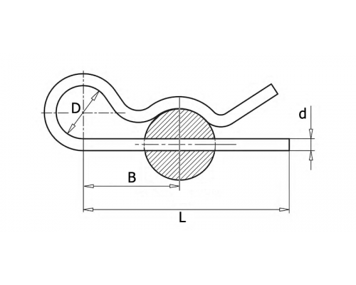 Шплинт пружинный DIN 11024 из оцинкованной стали, 3x60x18 мм
