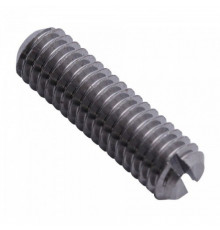 Винт установочный DIN 551 с прямым шлицем и плоским концом сталь без покрытия класс прочности 14Н, M2.5x4 мм