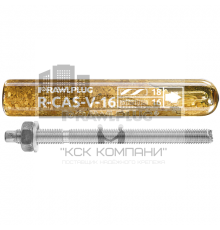 Химический анкер капсула RAWLPLUG (РАВПЛАГ) R-CAS-V-08 без стирола для вкручивания с анкерными шпильками в бетон без трещин (винилэстеровая смола), M