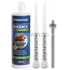 Химический клеевой анкер летний RAWLPLUG (РАВПЛАГ) R-KEM-II-175-S без стирола для применения в бетоне и кирпиче с анкерными шпильками (полиэстровая с