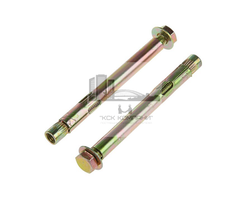 Анкерный болт с болтом из оцинкованной стали с желтопассивированным покрытием, M10 12x140 мм  купить в Москве