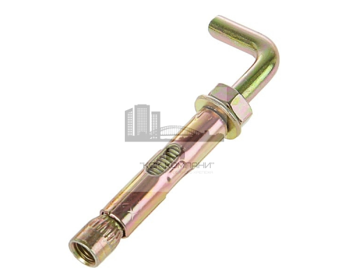 Анкерный болт с Г- образным крюком из оцинкованной стали с желтопассивированным покрытием, M8 10x60 мм