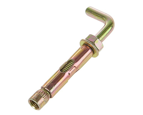 Анкерный болт с Г- образным крюком из оцинкованной стали с желтопассивированным покрытием, M10 12x100 мм  купить в Москве