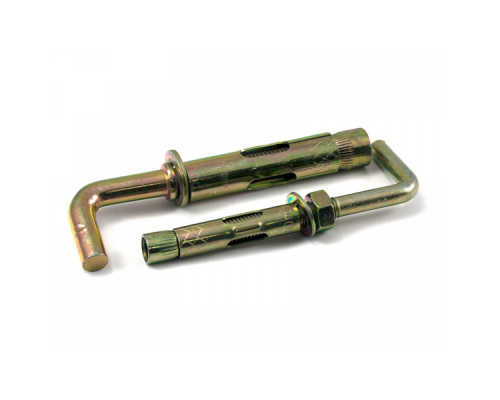 Анкерный болт с Г- образным крюком из оцинкованной стали с желтопассивированным покрытием, M10 14x100 мм  купить в Москве