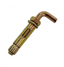 Анкерный болт с Г- образным крюком из оцинкованной стали с желтопассивированным покрытием, M8 10x80 мм