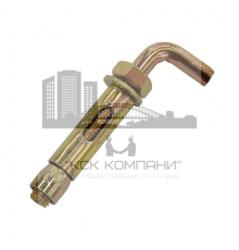 Анкерный болт с Г- образным крюком из оцинкованной стали с желтопассивированным покрытием, M12 16x130 мм