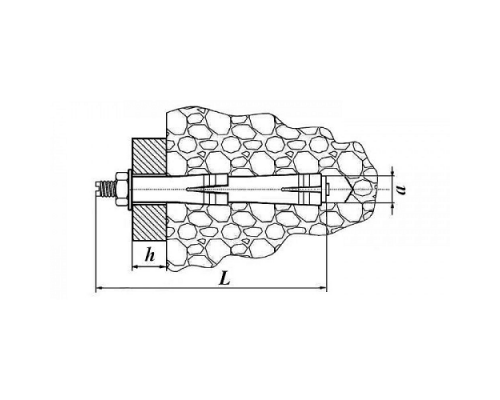 Анкерный болт с гайкой двухраспорный из оцинкованной стали с желтопассивированным покрытием, M10 14x400 мм  купить в Москве