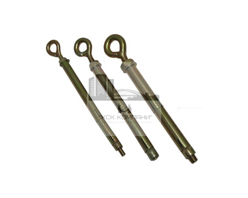 Анкерный болт с кольцом двухраспорный из оцинкованной стали с желтопассивированным покрытием, M10 14x100 мм  купить в Москве