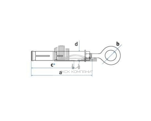 Анкерный болт с кольцом двухраспорный из оцинкованной стали с желтопассивированным покрытием, M10 14x300 мм  купить в Москве