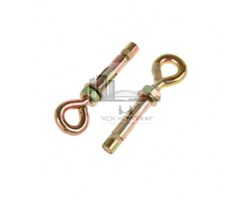 Анкерный болт с кольцом из оцинкованной стали с желтопассивированным покрытием, M6 8x80 мм  купить в Москве