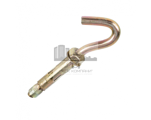 Анкерный болт с крюком из оцинкованной стали с желтопассивированным покрытием, M6 8x80 мм  купить в Москве