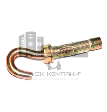 Анкерный болт с крюком из оцинкованной стали с желтопассивированным покрытием, M8 10x80 мм