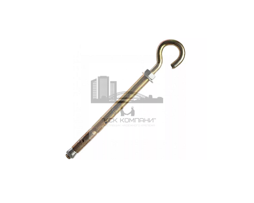 Анкерный болт с полукольцом двухраспорный из оцинкованной стали с желтопассивированным покрытием, M10 14x250 мм  купить в Москве