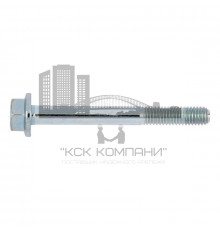 Болт с шестигранной головкой DIN 6921 с фланцем насечкой и неполной резьбой оцинкованная сталь класс прочности 8.8, M10x40 мм
