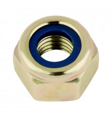 Гайка шестигранная самоконтрящаяся DIN 985 с нейлоновой вставкой (желтое пассивирование класс прочности 8), M12x1.5 мм