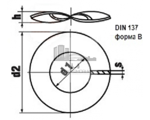 Шайба пружинная волнообразная DIN 137 B (A2) форма B, 3.2xM3