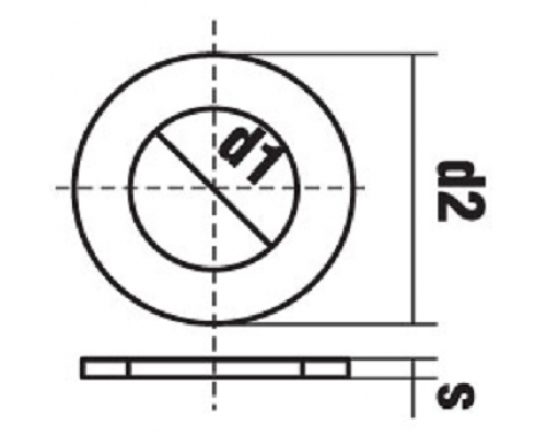 Шайба плоская под ось DIN 1441 оцинкованная сталь, M8x9 мм