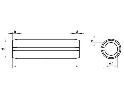 Штифт пружинный DIN 1481 из оксидированной стали, 3x40 мм