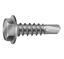 Винт самонарезающий сверлоконечный DIN 7504 K (A2) с шестигранной головкой с фланцем, D4.8x50