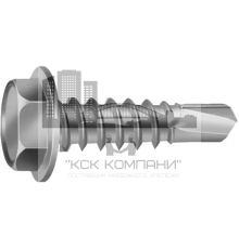 Винт самонарезающий сверлоконечный DIN 7504 K (A2) с шестигранной головкой с фланцем, D5.5x38