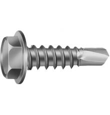 Винт самонарезающий сверлоконечный DIN 7504 K (A2) с шестигранной головкой с фланцем, D6.3x19