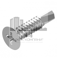 Винт самонарезающий сверлоконечный DIN 7504 O (A2) с потайной головкой шлиц Phillips нержавеющая сталь A2, D3.5x16