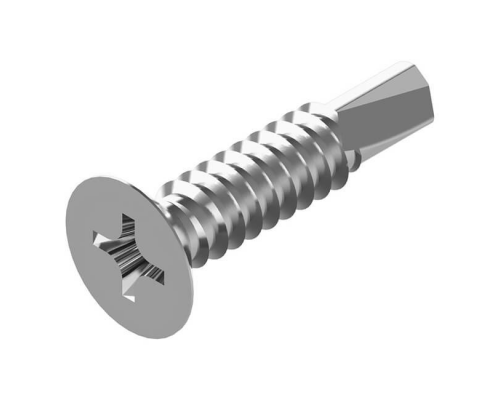 Винт самонарезающий сверлоконечный DIN 7504 M (A2) с потайной головкой шлиц Phillips нержавеющая сталь A2, D4.8x38