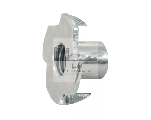 Гайка усовая DIN 1624 мебельная забивная (врезная) оцинкованная сталь класс прочности 4.6-5.8, M6x9 мм