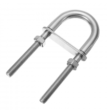 Скоба монтажная U образная в комплекте с гайками и пластинами для крепления трубопроводов (нержавеющая сталь A4/AISI 316), M10x50 мм (1 1/2")