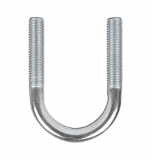 Скоба монтажная U образная DIN 3570 тип А без гаек для крепления труб и балок (оцинкованная сталь), M8x26-34 мм (1")