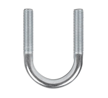 Скоба монтажная U образная DIN 3570 тип А без гаек для крепления труб и балок (оцинкованная сталь), M6х20-27 мм (3/4")