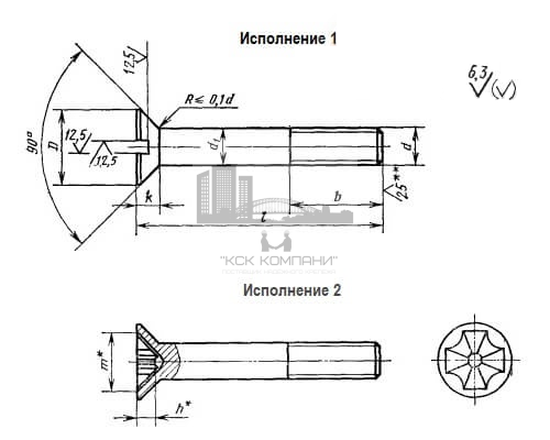 Винт ГОСТ 17475-80 Исп.2 с потайной головкой шлиц Phillips (оцинкованная сталь), M3x20 мм  — Винты с крестообразным шлицем Phillips (PH)