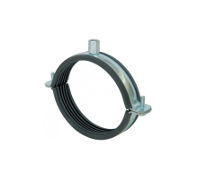 Металлический хомут стандартный с резиновым профилем и гайкой оцинкованная сталь, M10 d 6" (162-170 мм)
