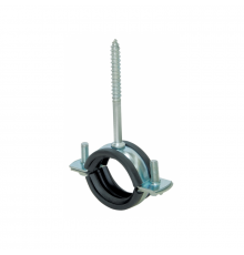 Металлический хомут с резиновым профилем и саморезом оцинкованная сталь, d 1 1/4" (39-46 мм)