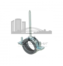 Металлический хомут с резиновым профилем и саморезом оцинкованная сталь, d 2" (59-66 мм)